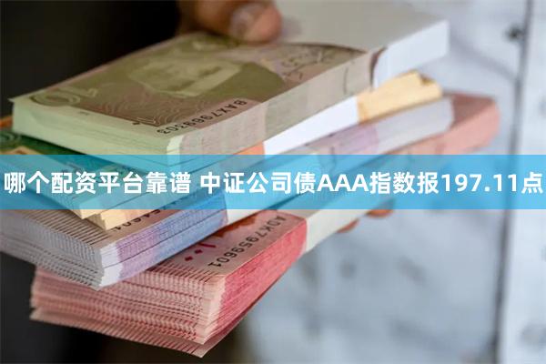 哪个配资平台靠谱 中证公司债AAA指数报197.11点