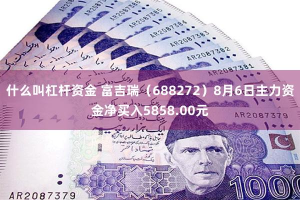 什么叫杠杆资金 富吉瑞（688272）8月6日主力资金净买入5858.00元