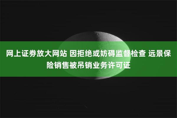 网上证劵放大网站 因拒绝或妨碍监督检查 远景保险销售被吊销业务许可证