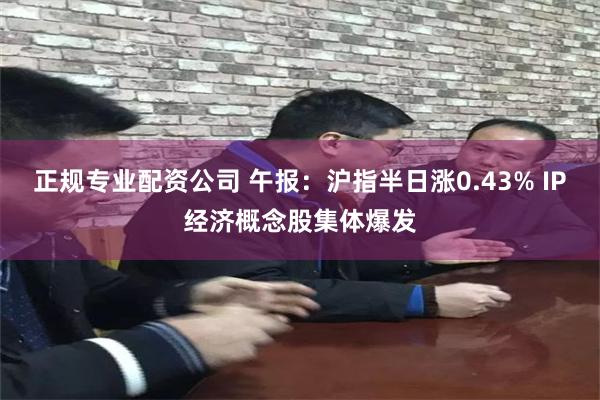 正规专业配资公司 午报：沪指半日涨0.43% IP经济概念股集体爆发